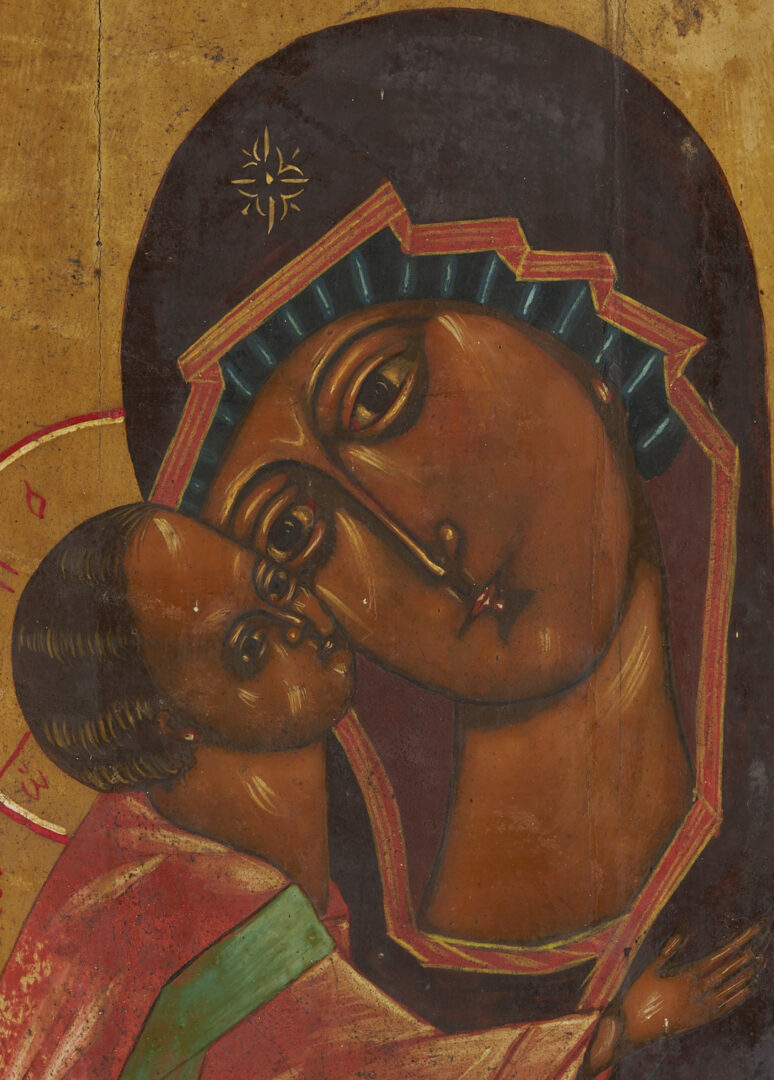 Lot 1157: 3 Religious Orthodox Icons, Polychrome Tempera on Wood Panel