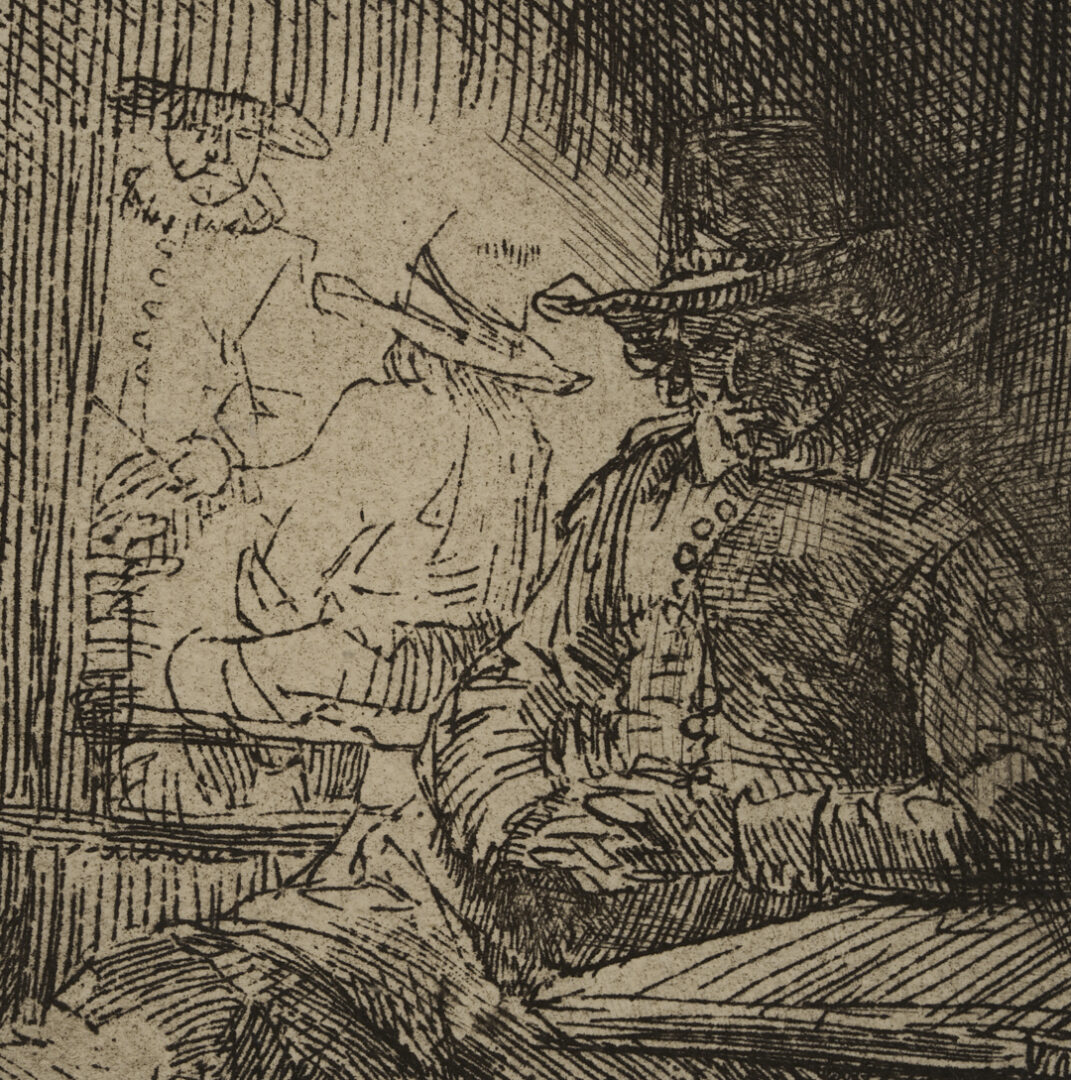 Lot 1158: Rembrandt Millennium Edition Etching, The Kolf or Golf Player