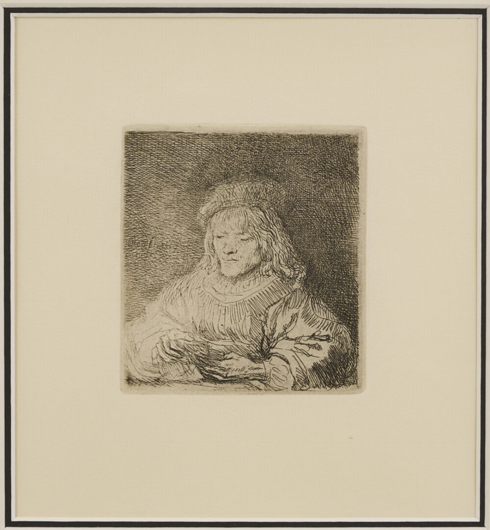 Lot 1159: Rembrandt Millenium Edition Etching, The Card Player