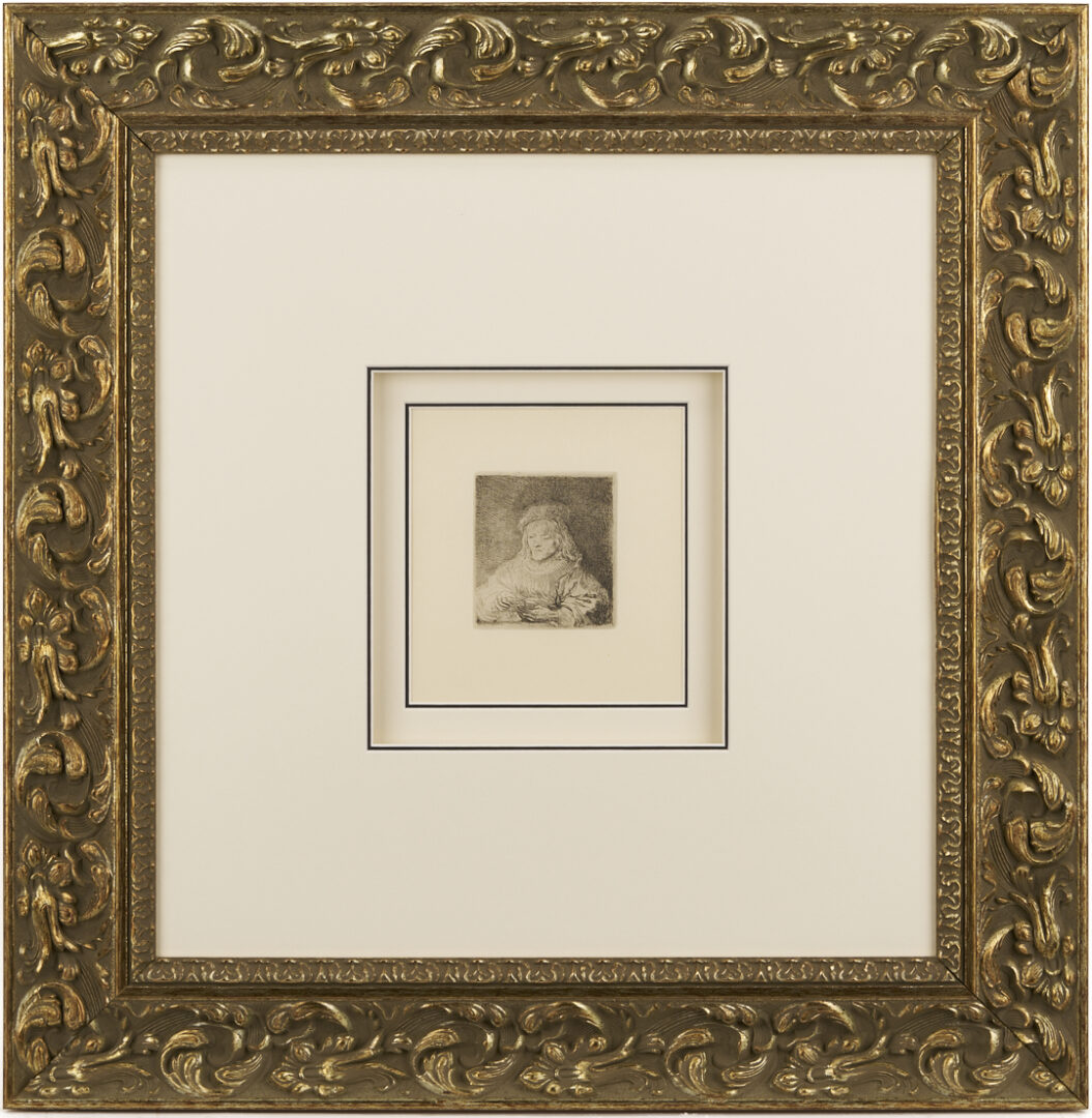 Lot 1159: Rembrandt Millenium Edition Etching, The Card Player