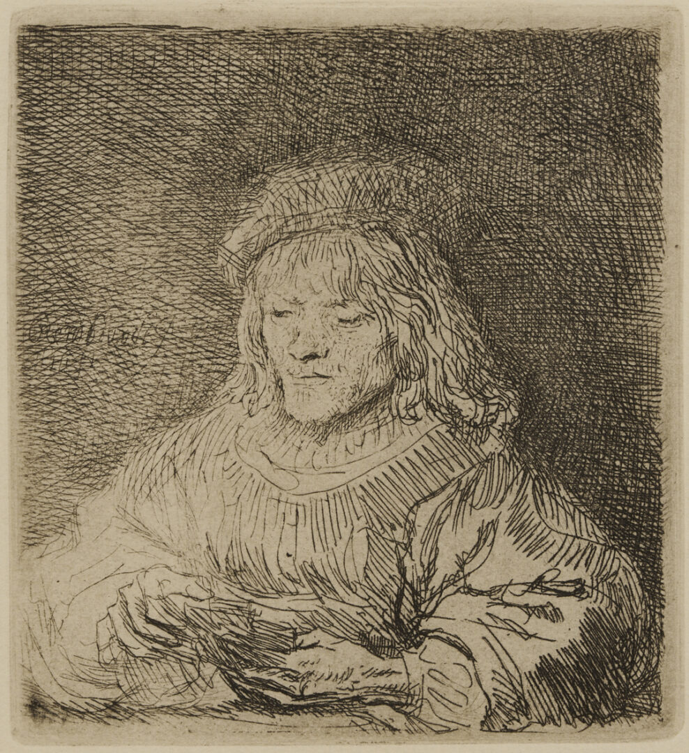 Lot 1159: Rembrandt Millenium Edition Etching, The Card Player