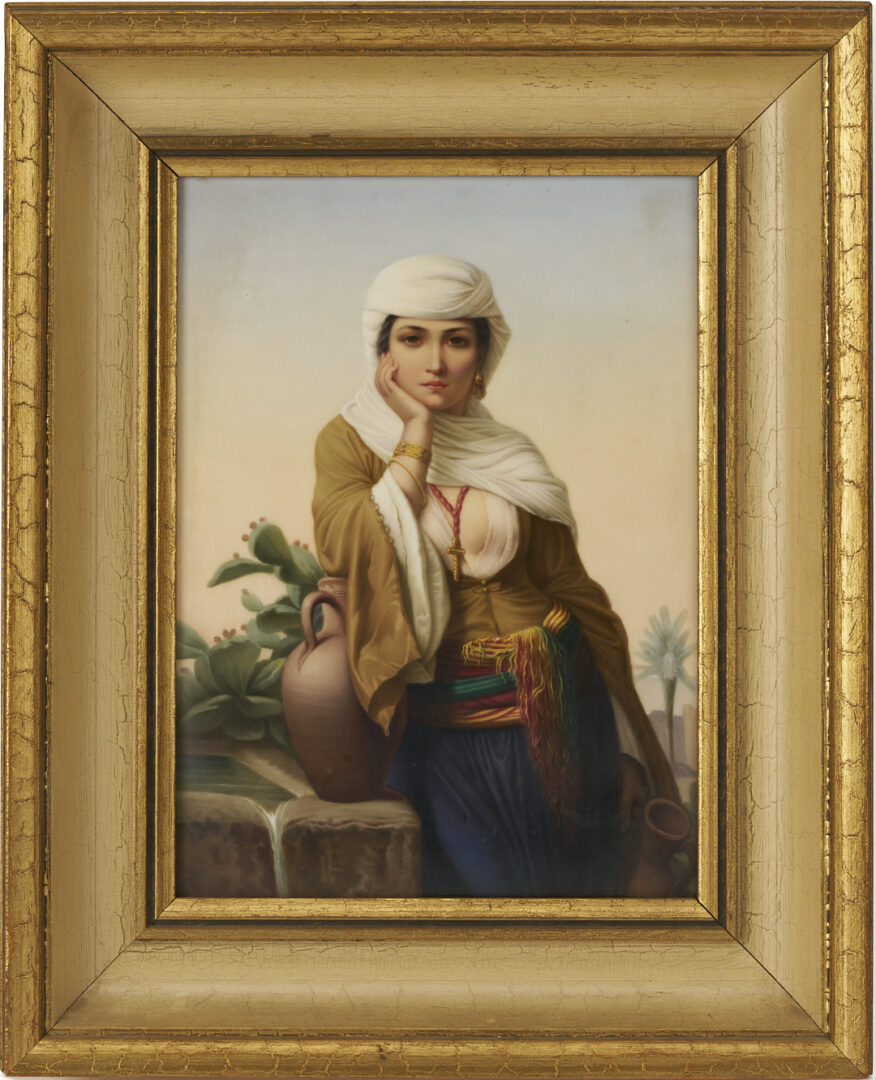 Lot 115: KPM Porcelain Plaque, Rebecca at the Well after Vernet-Lecomte