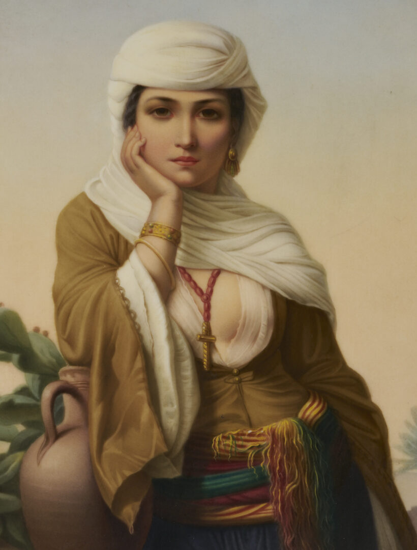 Lot 115: KPM Porcelain Plaque, Rebecca at the Well after Vernet-Lecomte