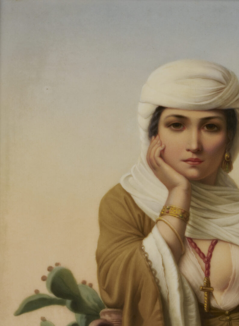 Lot 115: KPM Porcelain Plaque, Rebecca at the Well after Vernet-Lecomte