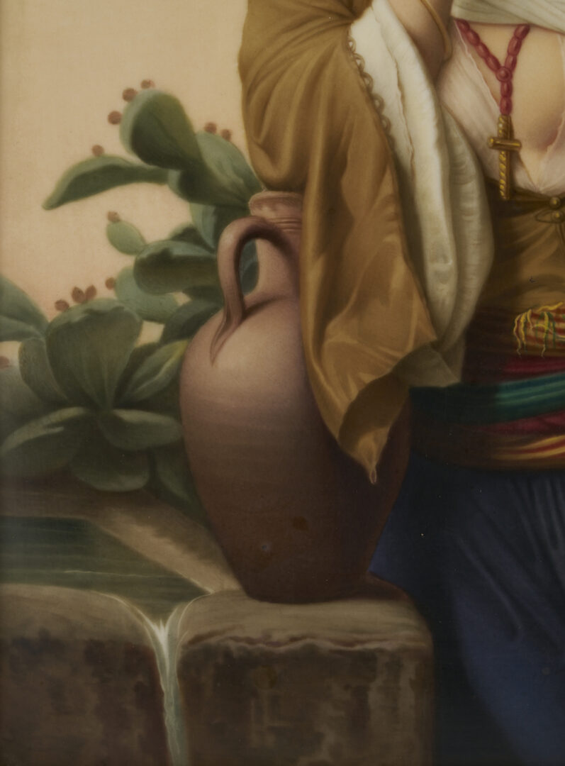 Lot 115: KPM Porcelain Plaque, Rebecca at the Well after Vernet-Lecomte