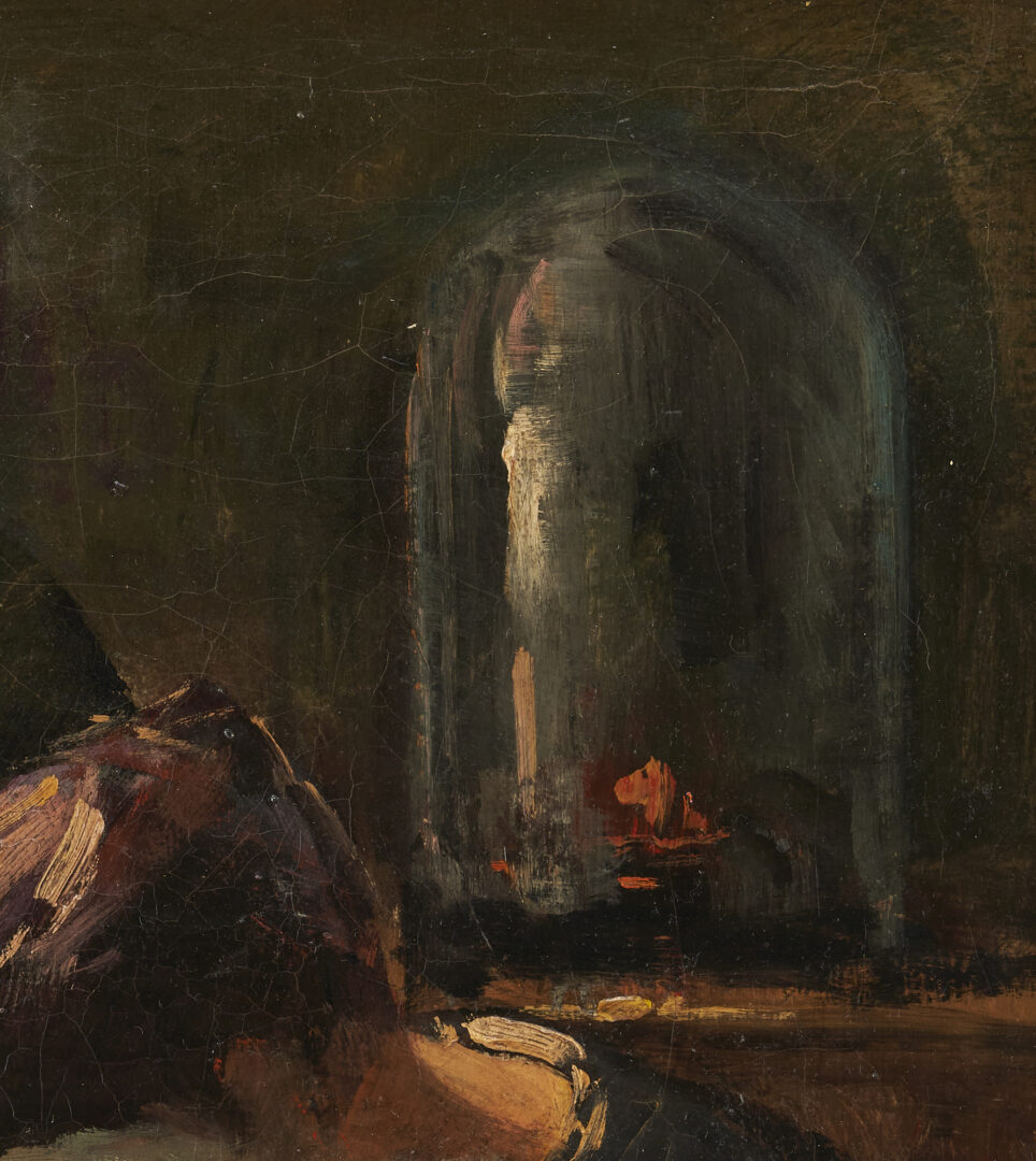 Lot 1163: Karoly Kotasz O/C Genre Painting, Two Women Sewing