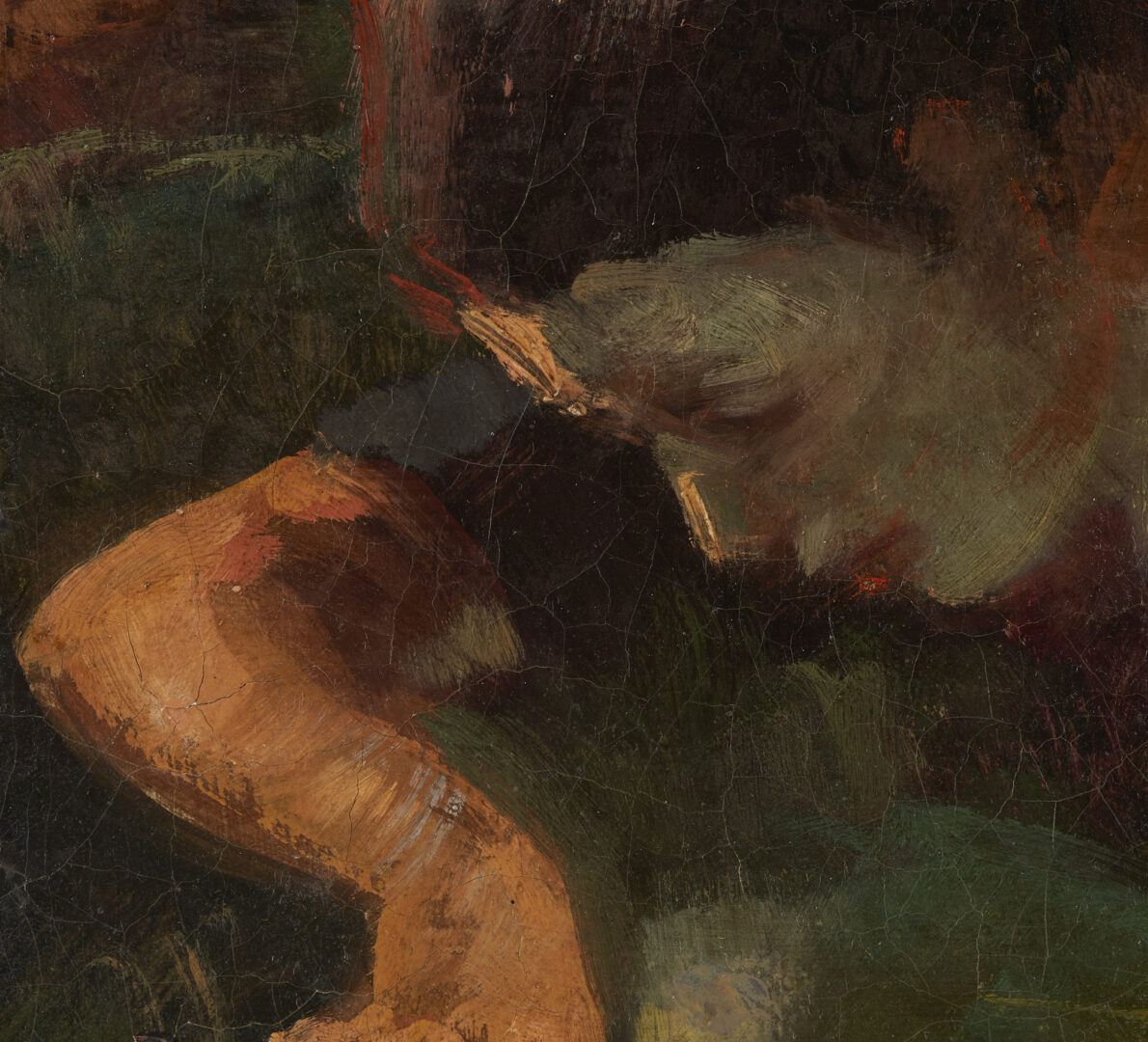Lot 1163: Karoly Kotasz O/C Genre Painting, Two Women Sewing