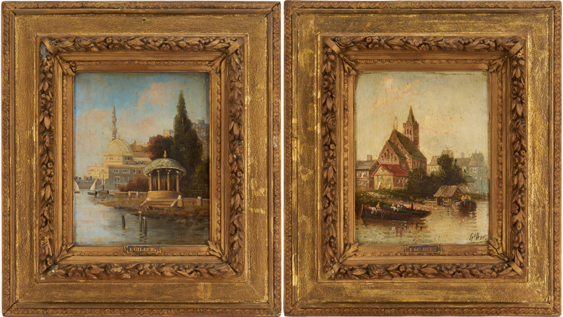 Lot 1164: Pair F. Gilbert (Karl Kaufmann) Continental Landscapes