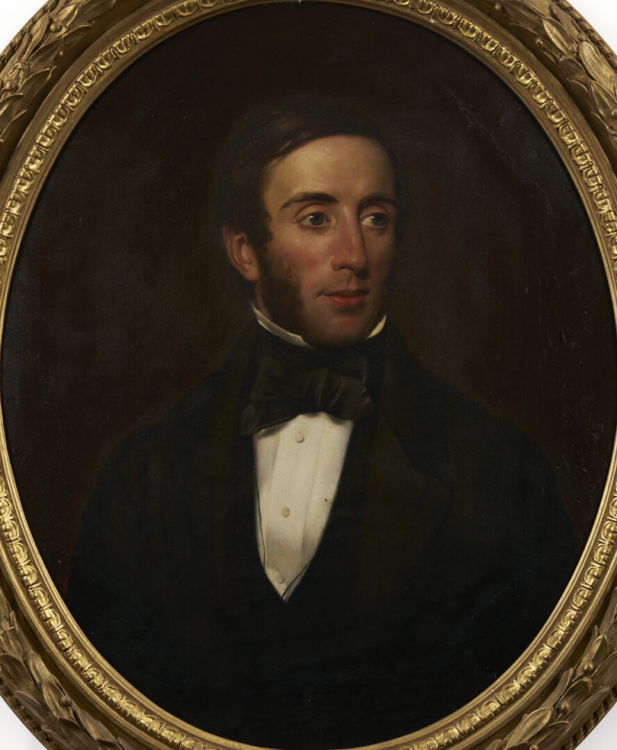 Lot 1168: 19th C. Oval Oil Portrait of a Gentleman