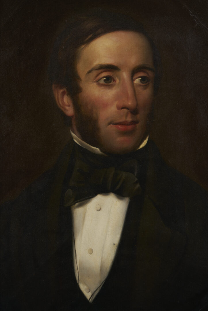 Lot 1168: 19th C. Oval Oil Portrait of a Gentleman