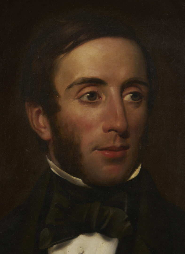 Lot 1168: 19th C. Oval Oil Portrait of a Gentleman
