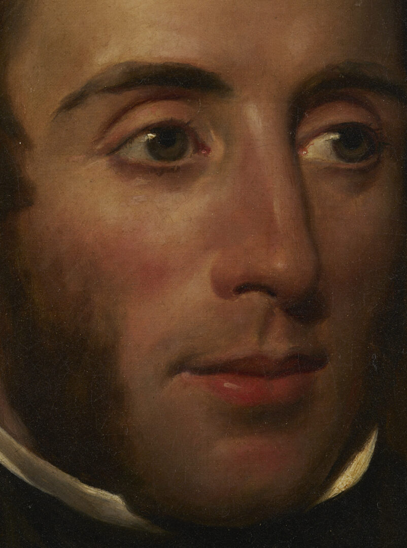 Lot 1168: 19th C. Oval Oil Portrait of a Gentleman