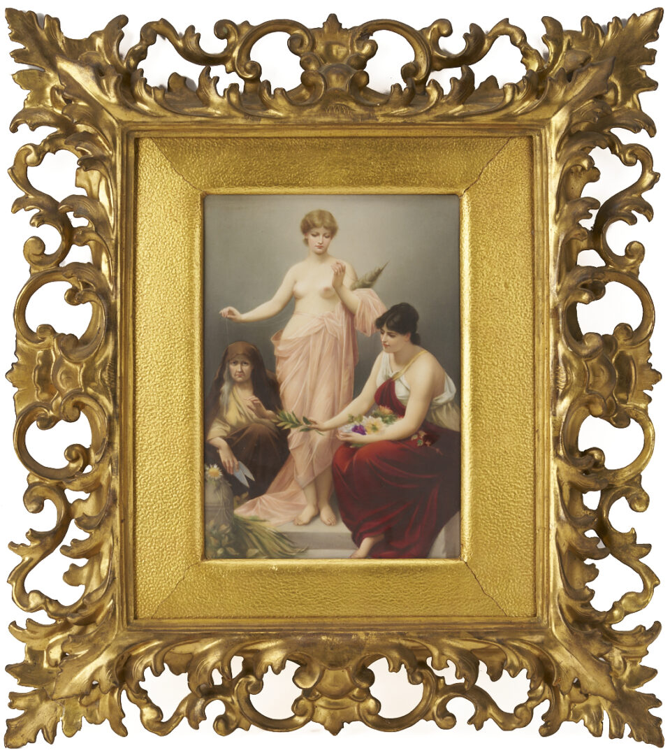 Lot 116: German KPM Porcelain Plaque, The Three Fates