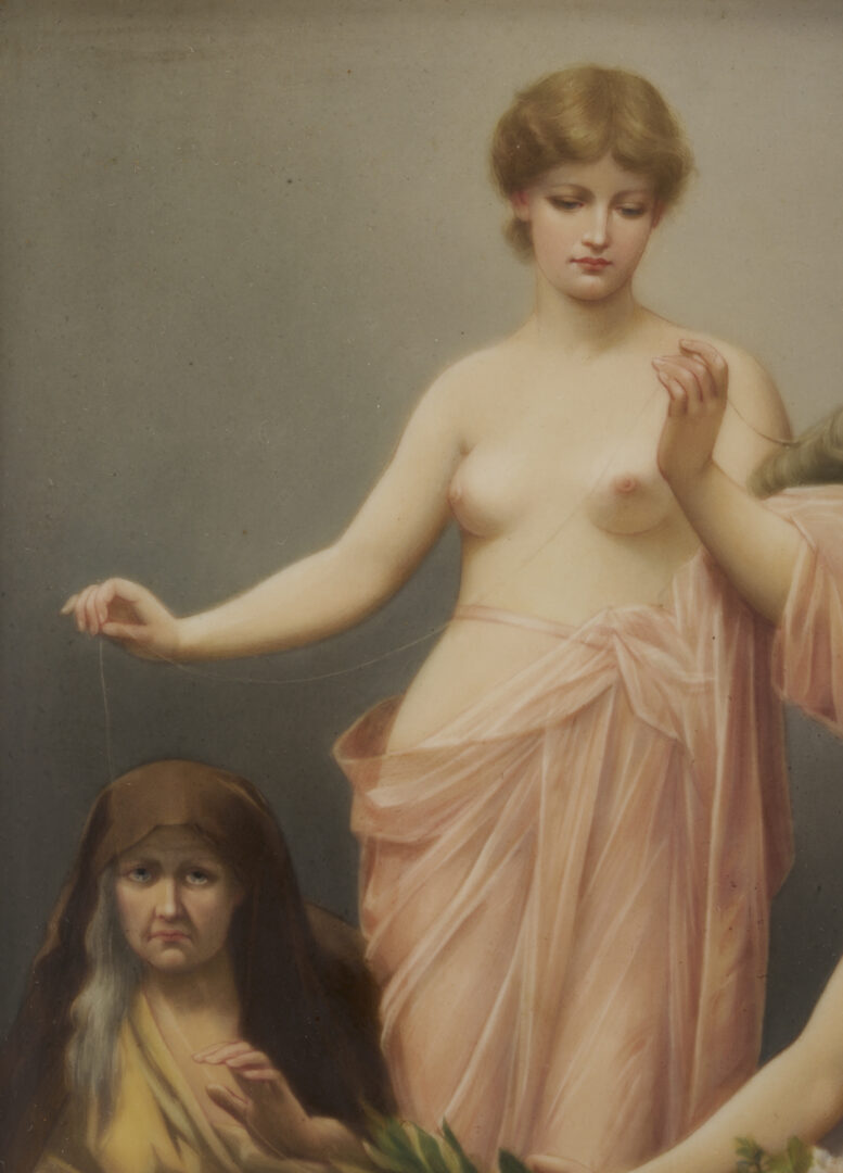 Lot 116: German KPM Porcelain Plaque, The Three Fates