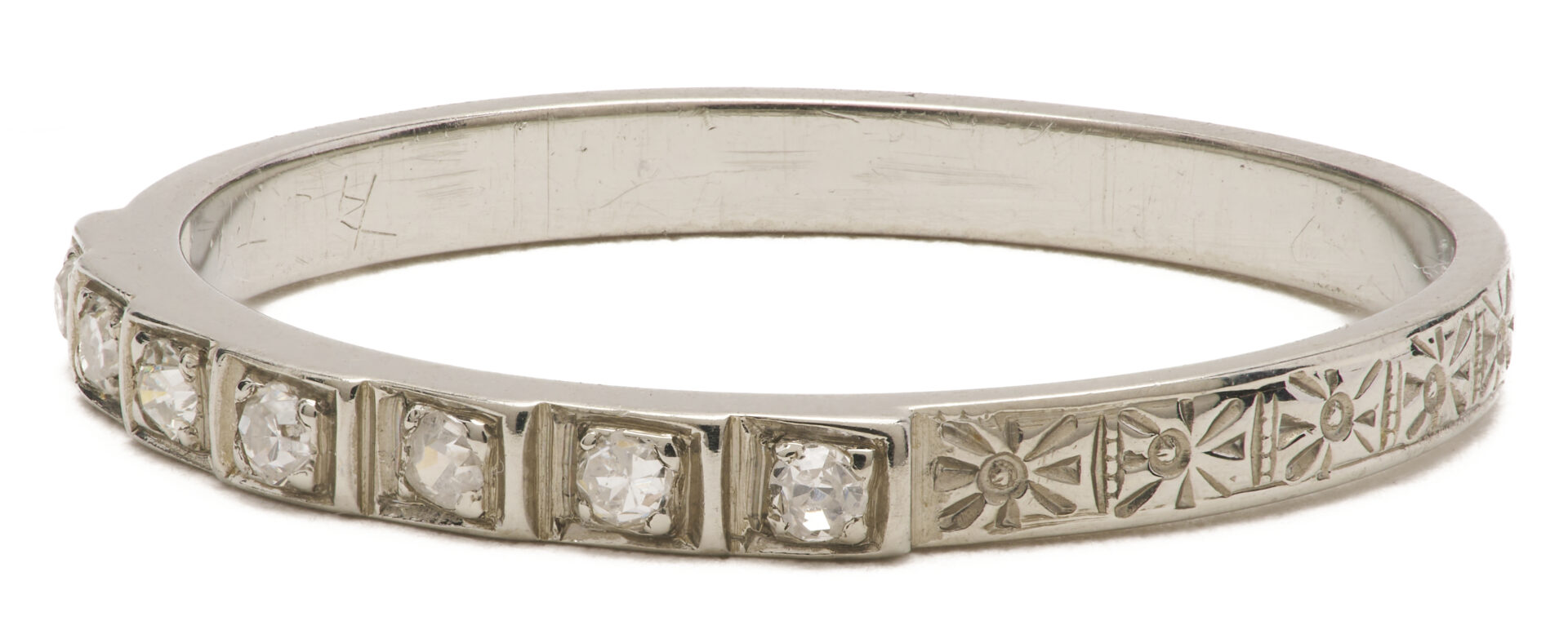 Lot 1173: 14K Gold, Red Stone & Diamond Ring and Mayflower 18K Gold & Diamond Wedding Band