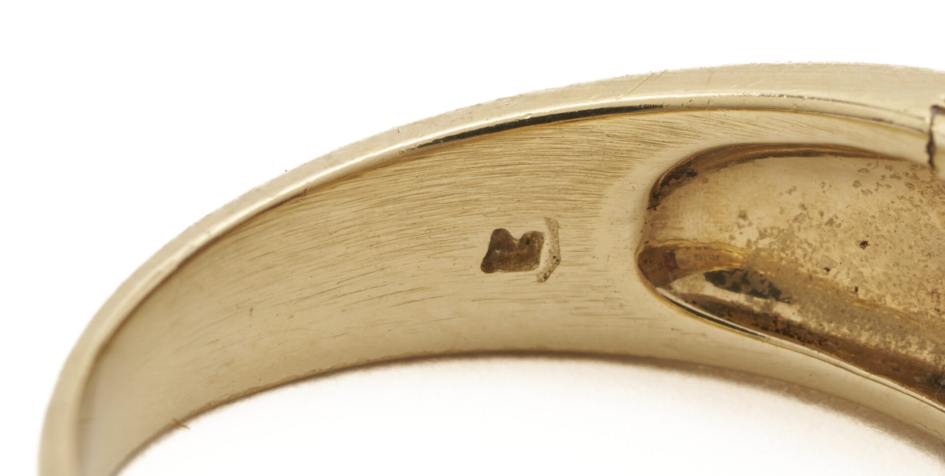 Lot 1173: 14K Gold, Red Stone & Diamond Ring and Mayflower 18K Gold & Diamond Wedding Band