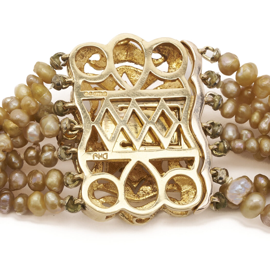 Lot 1175: 7-Strand Freshwater Pearl Necklace w/ Gold Clasp