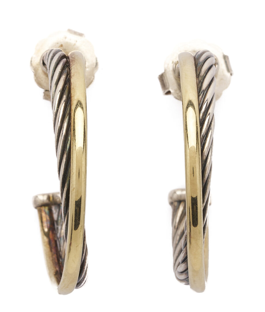 Lot 1177: David Yurman Sterling Gold Bonded Cable Bracelet & Earrings