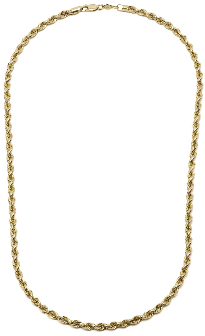 Lot 1178: 14K Yellow Gold Twisted Rope Chain