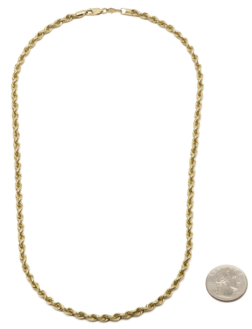 Lot 1178: 14K Yellow Gold Twisted Rope Chain