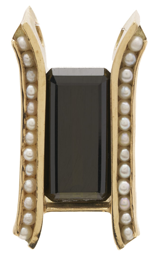 Lot 1179: Tourmaline, Gold and Pearl Slider