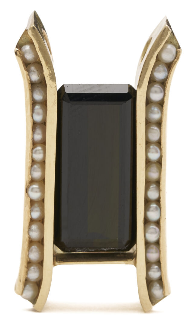 Lot 1179: Tourmaline, Gold and Pearl Slider