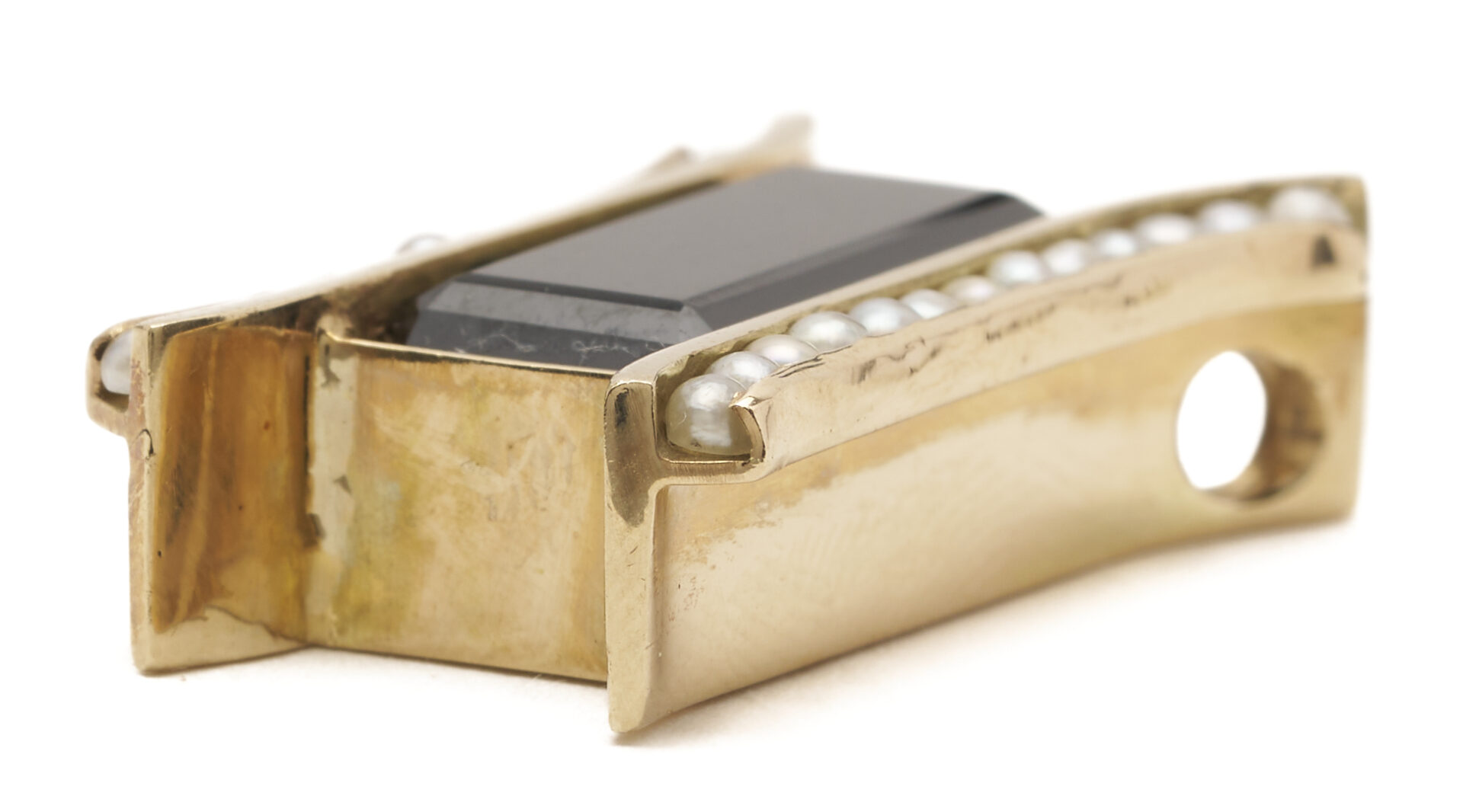 Lot 1179: Tourmaline, Gold and Pearl Slider