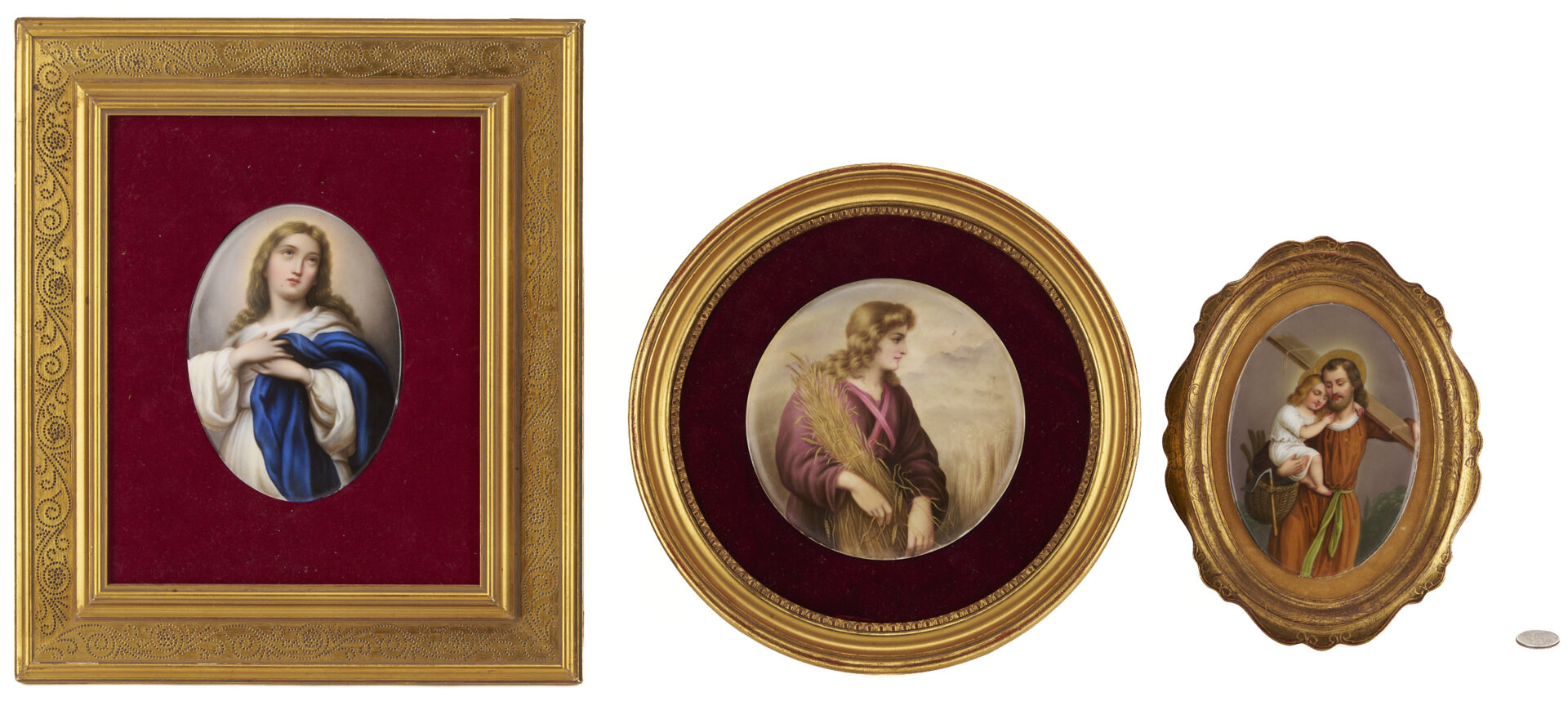 Lot 117: 3 Religious Themed Porcelain Plaques
