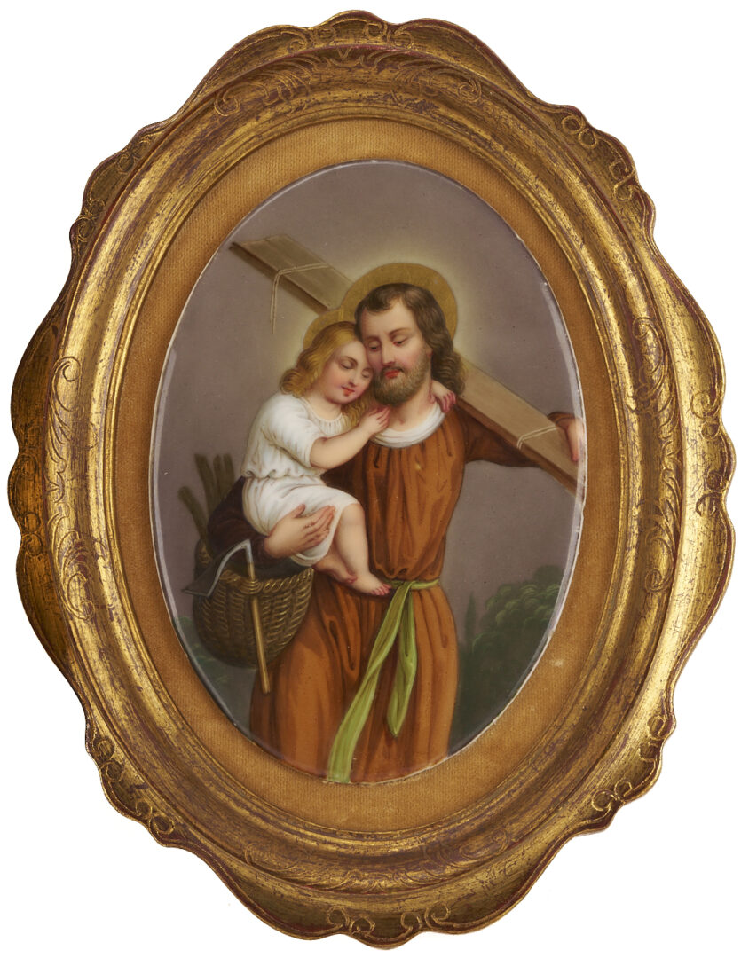 Lot 117: 3 Religious Themed Porcelain Plaques