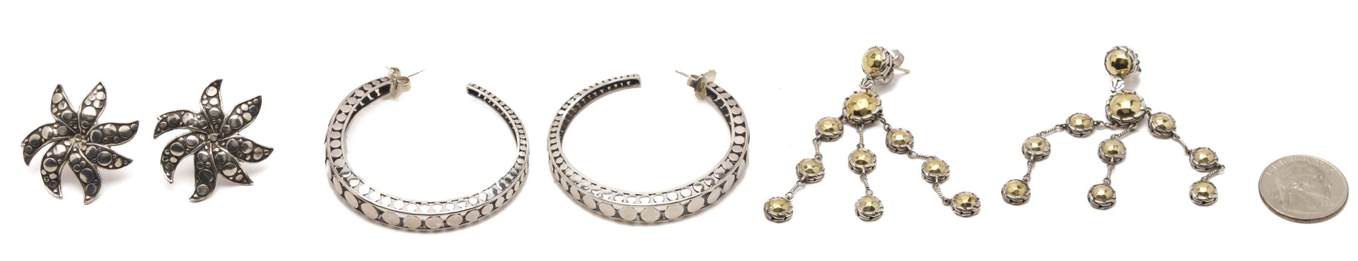 Lot 1189: 3 Pairs of John Hardy Earrings