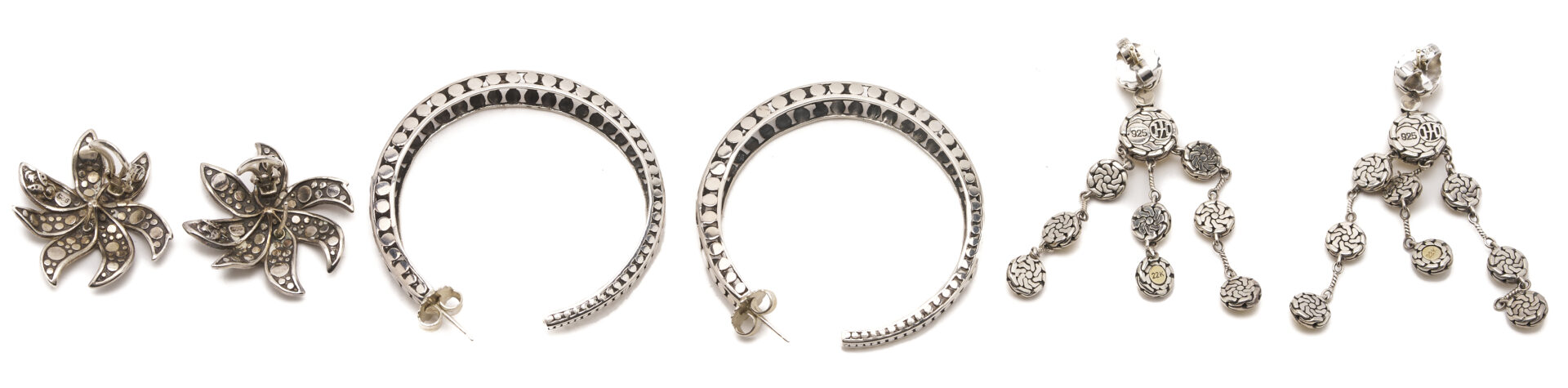 Lot 1189: 3 Pairs of John Hardy Earrings