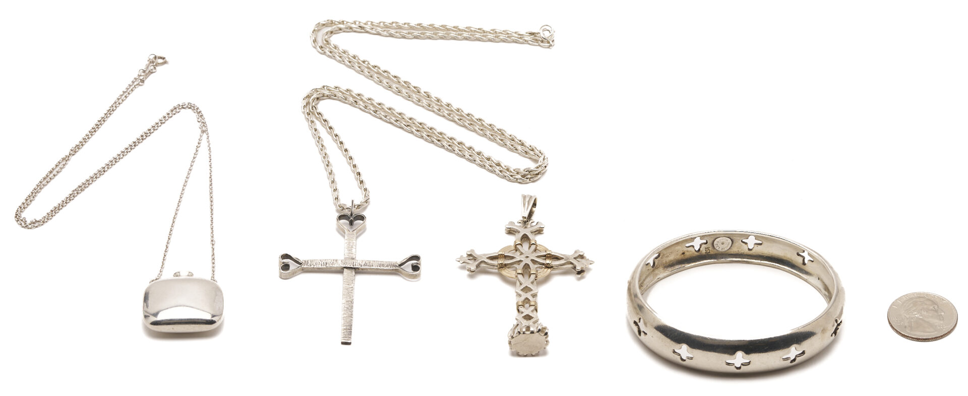 Lot 1193: 4 Sterling Silver Jewelry Items, incl. Tiffany