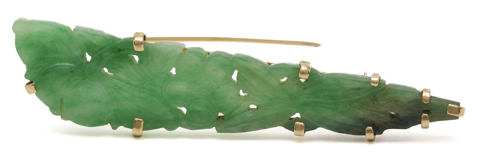 Lot 1197: 3 14K Charms & 14K Jadite Brooch