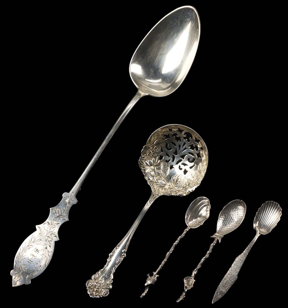 Lot 1204: 12 Antique Silver Flatware Pcs. incl. Gorham Narragansett