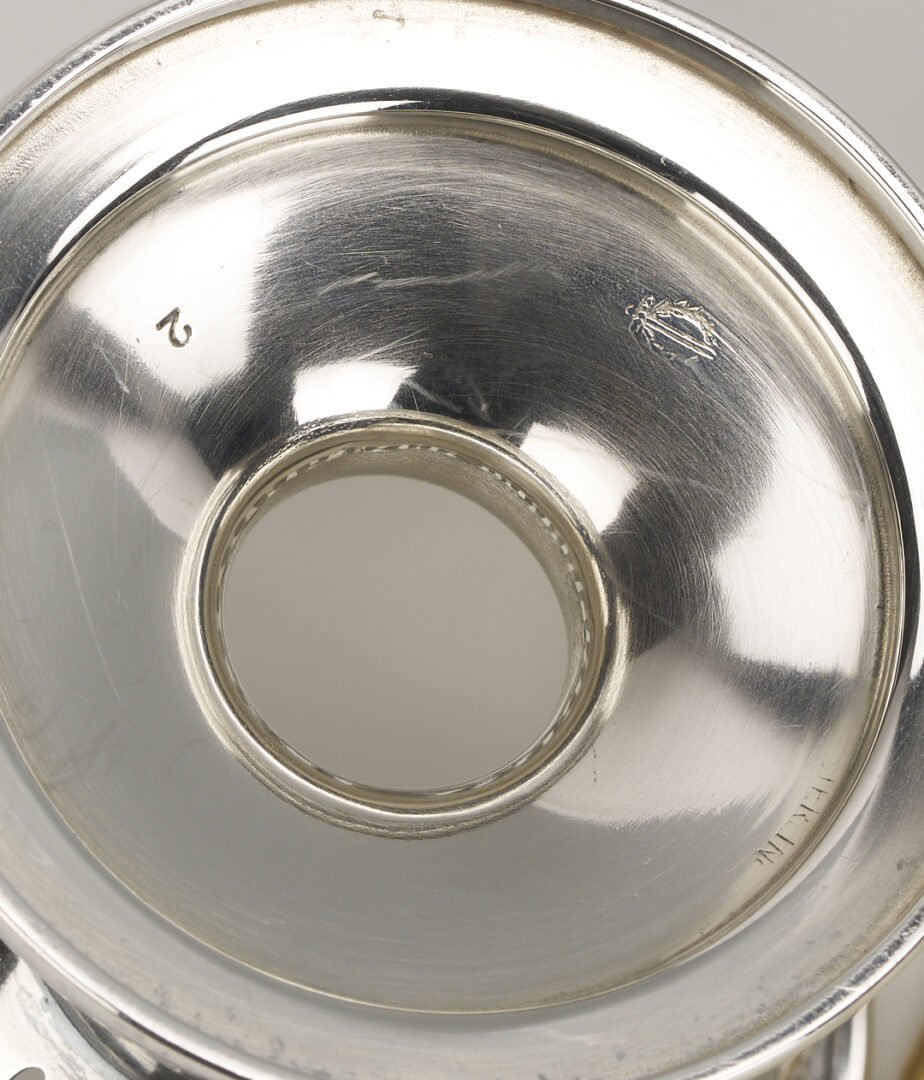 Lot 1211: 6 Sterling Silver Ramekin Frames plus 1 sterling soup cup