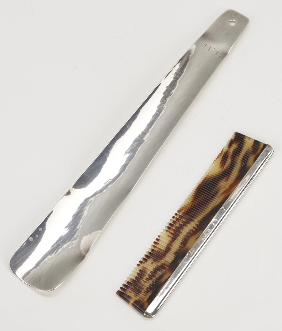 Lot 1212: 5 Pc. Gentleman’s Sterling Silver Vanity Set plus 8 Sterling Silver Vanity Pieces, incl. Dominick & Half