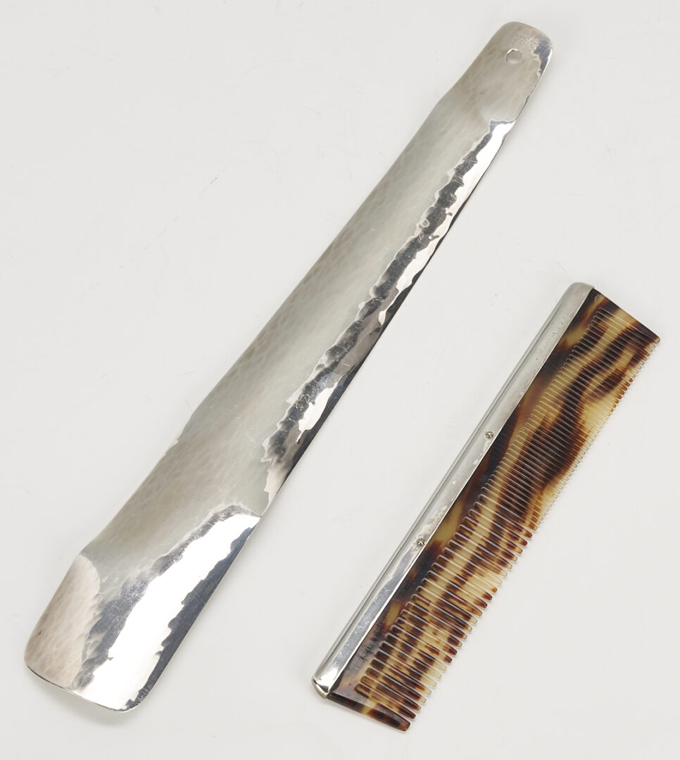 Lot 1212: 5 Pc. Gentleman’s Sterling Silver Vanity Set plus 8 Sterling Silver Vanity Pieces, incl. Dominick & Half