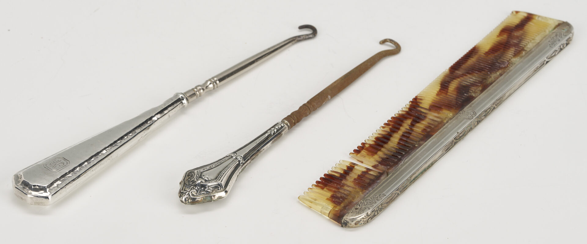 Lot 1212: 5 Pc. Gentleman’s Sterling Silver Vanity Set plus 8 Sterling Silver Vanity Pieces, incl. Dominick & Half