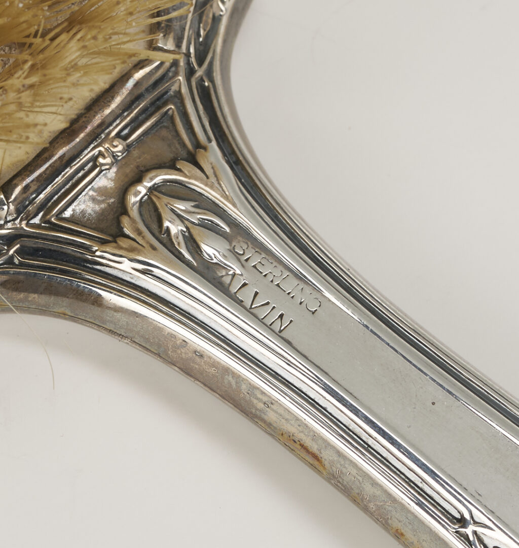 Lot 1212: 5 Pc. Gentleman’s Sterling Silver Vanity Set plus 8 Sterling Silver Vanity Pieces, incl. Dominick & Half