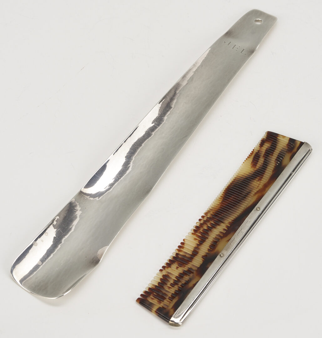 Lot 1212: 5 Pc. Gentleman’s Sterling Silver Vanity Set plus 8 Sterling Silver Vanity Pieces, incl. Dominick & Half