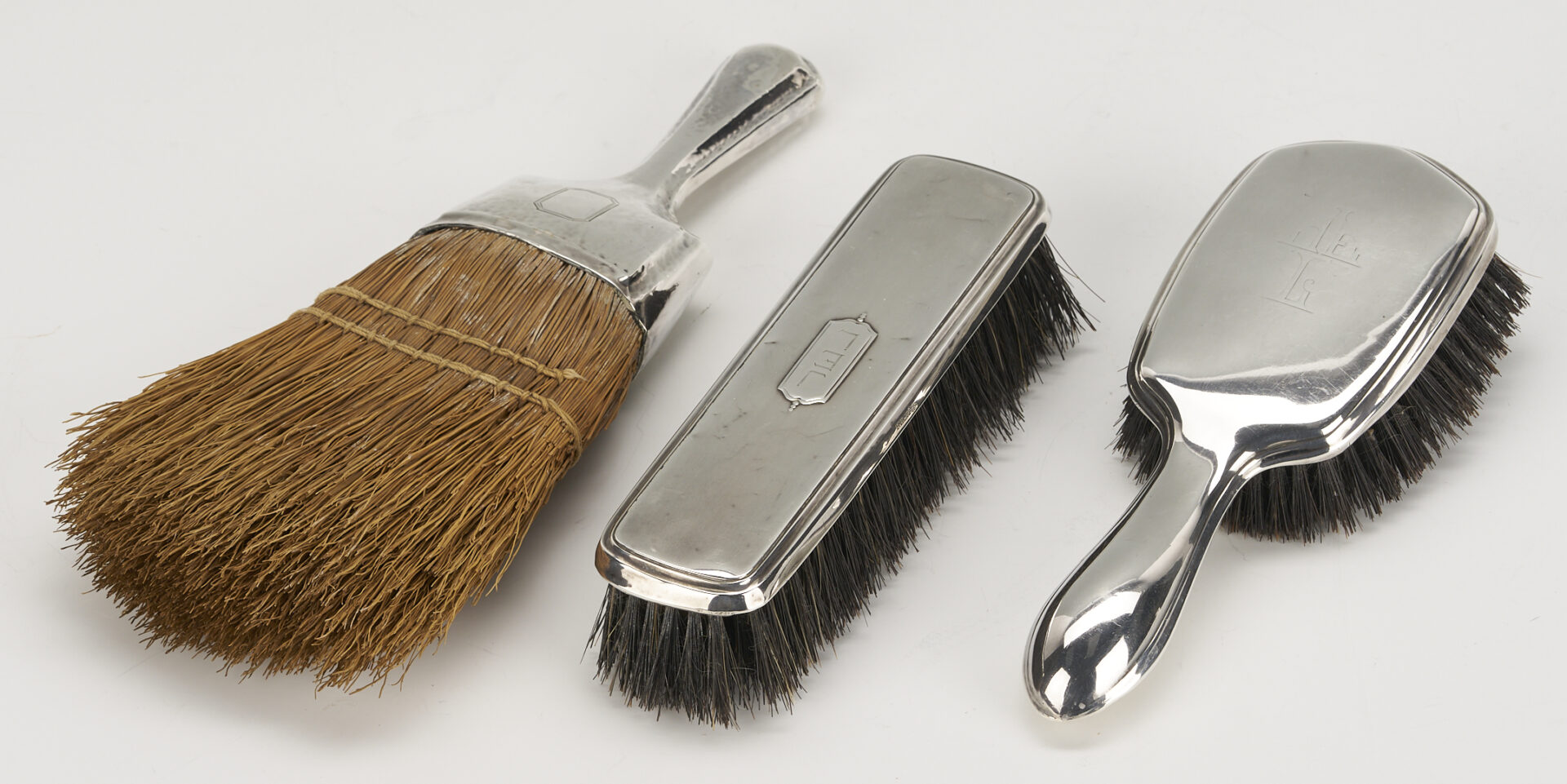Lot 1212: 5 Pc. Gentleman’s Sterling Silver Vanity Set plus 8 Sterling Silver Vanity Pieces, incl. Dominick & Half