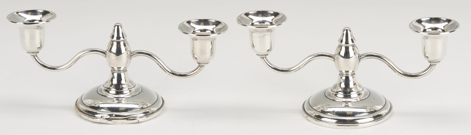 Lot 1215: 9 pcs Sterling Silver: Vanity Items, Candlesticks