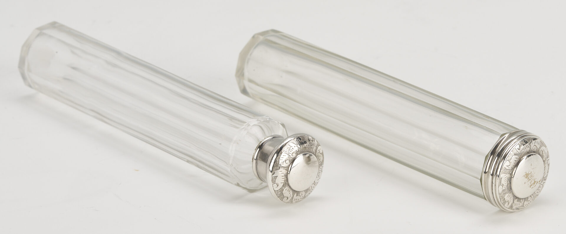 Lot 1215: 9 pcs Sterling Silver: Vanity Items, Candlesticks