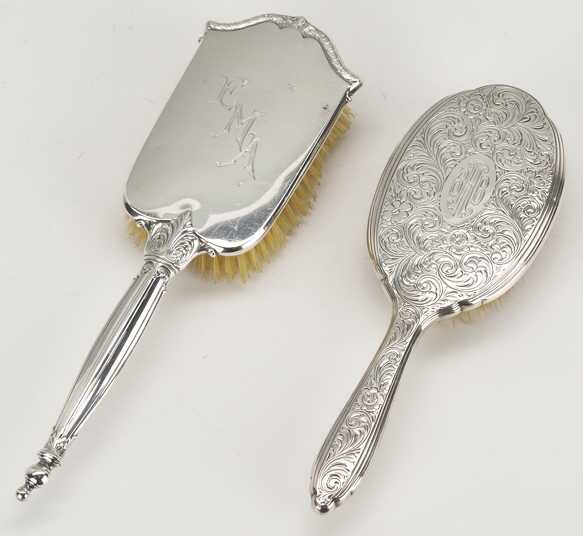 Lot 1215: 9 pcs Sterling Silver: Vanity Items, Candlesticks