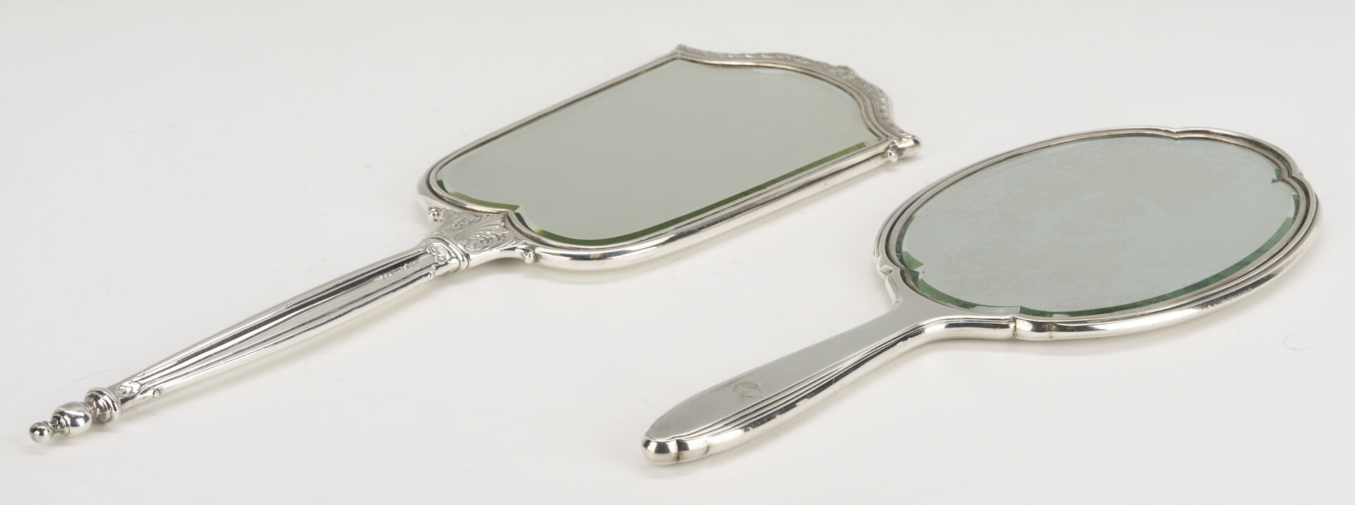Lot 1215: 9 pcs Sterling Silver: Vanity Items, Candlesticks