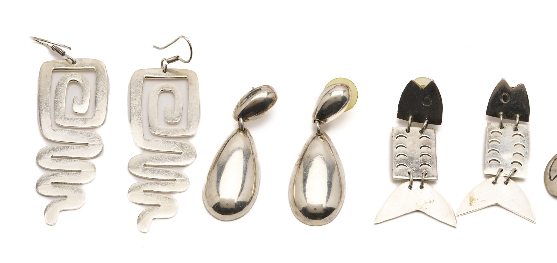 Lot 1216: 6 Sterling Silver Jewelry Items, mostly Mexican