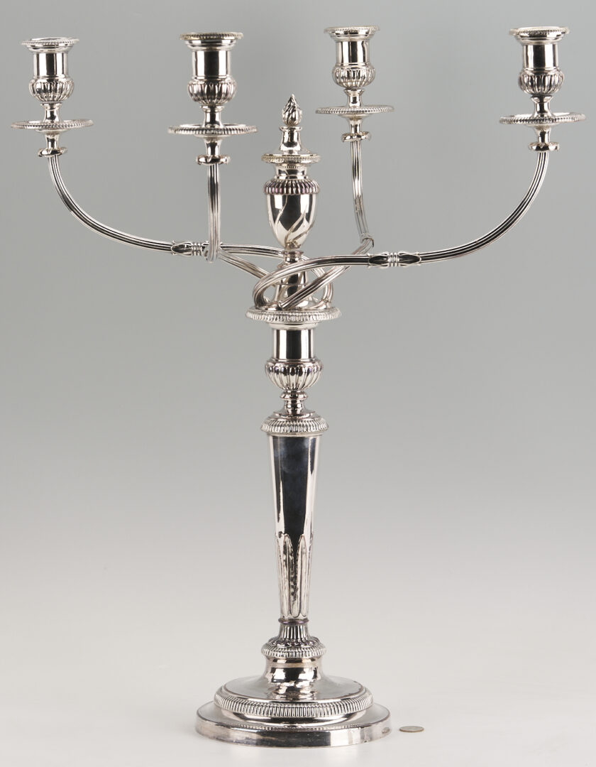 Lot 1219: Matthew Boulton Old Sheffield Plate Silver Candelabra