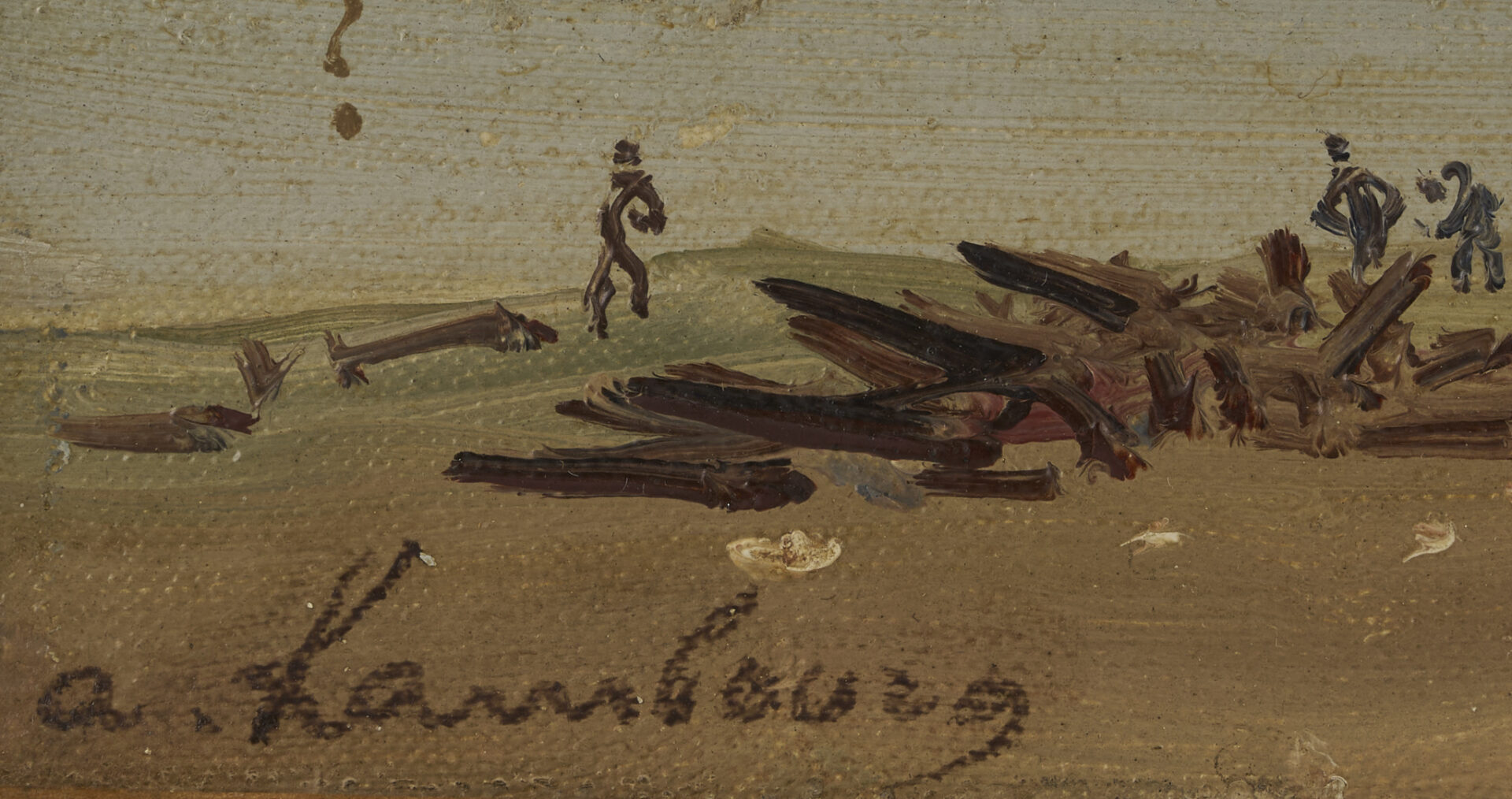 Lot 121: Andre Hambourg Seaside Scene Oil Painting