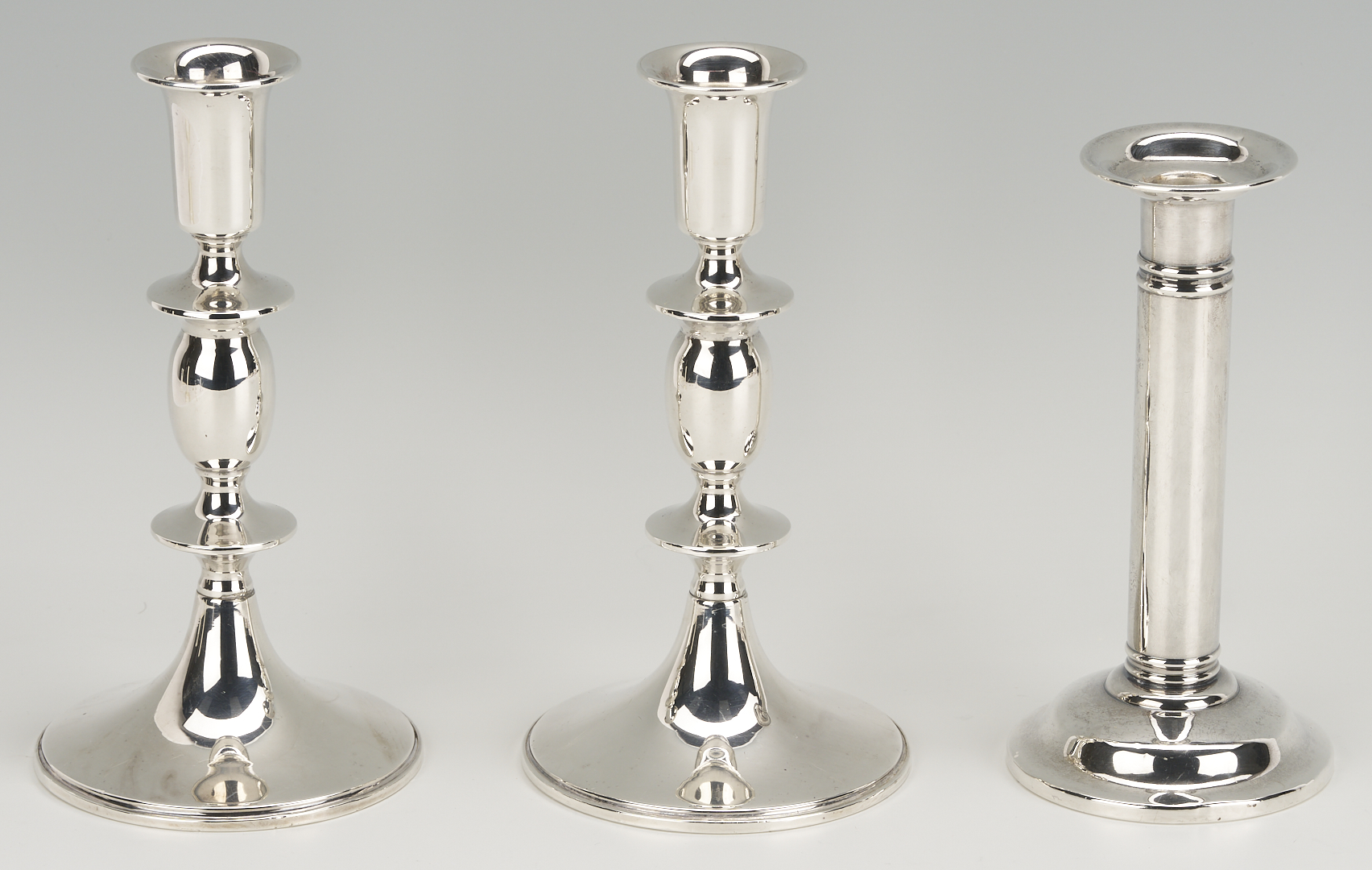 Lot 1220: 3 Wine Coasters and 3 Candlesticks plus Fish Set