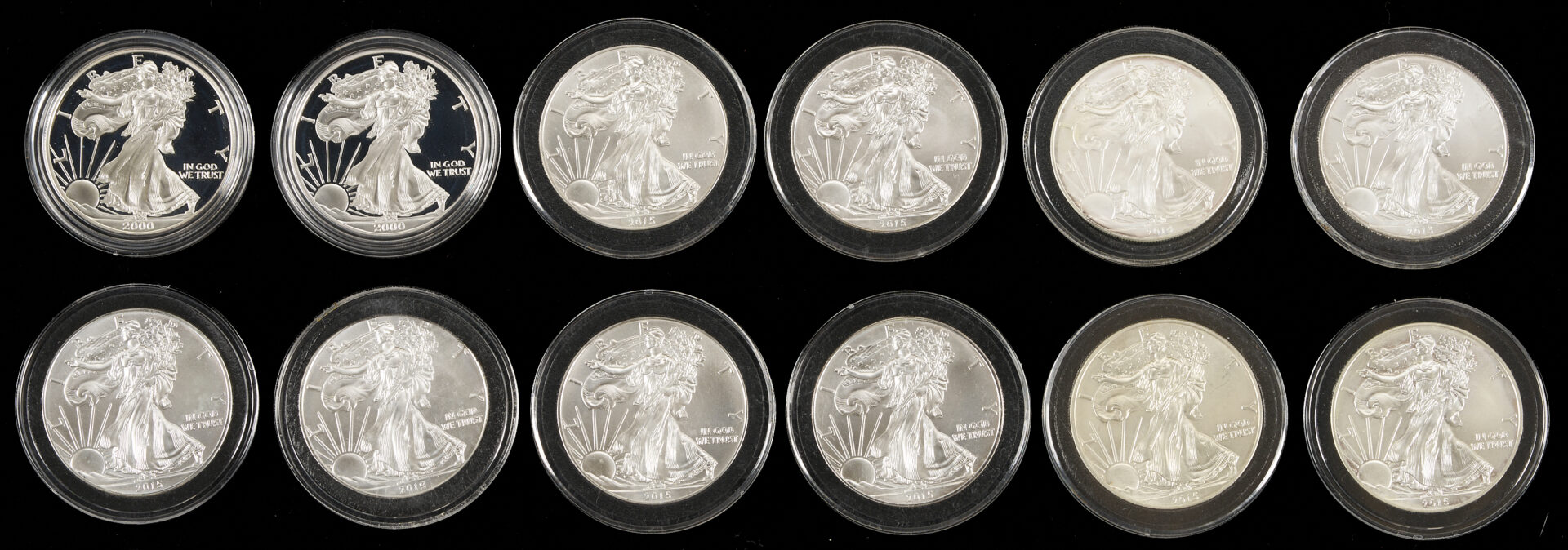 Lot 1222: 22 Assorted Silver Eagle $1 Coins